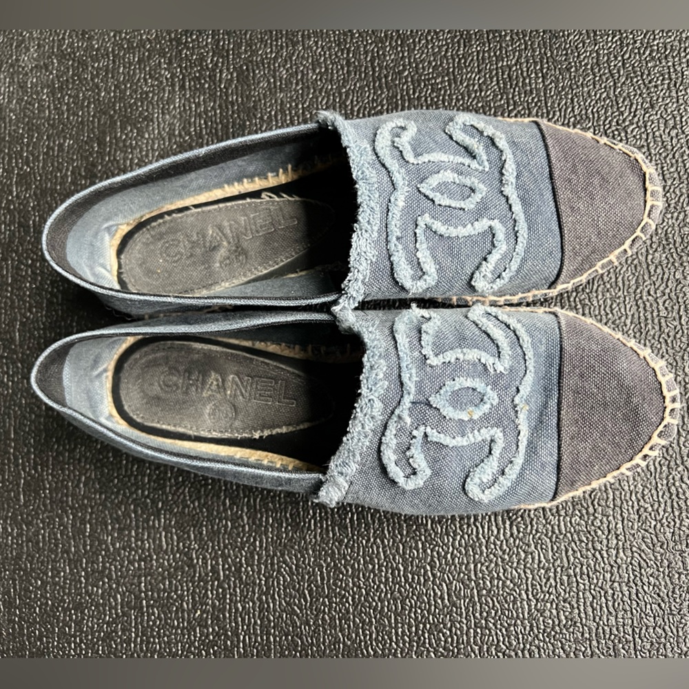 Chanel Denim Espadrille Flats